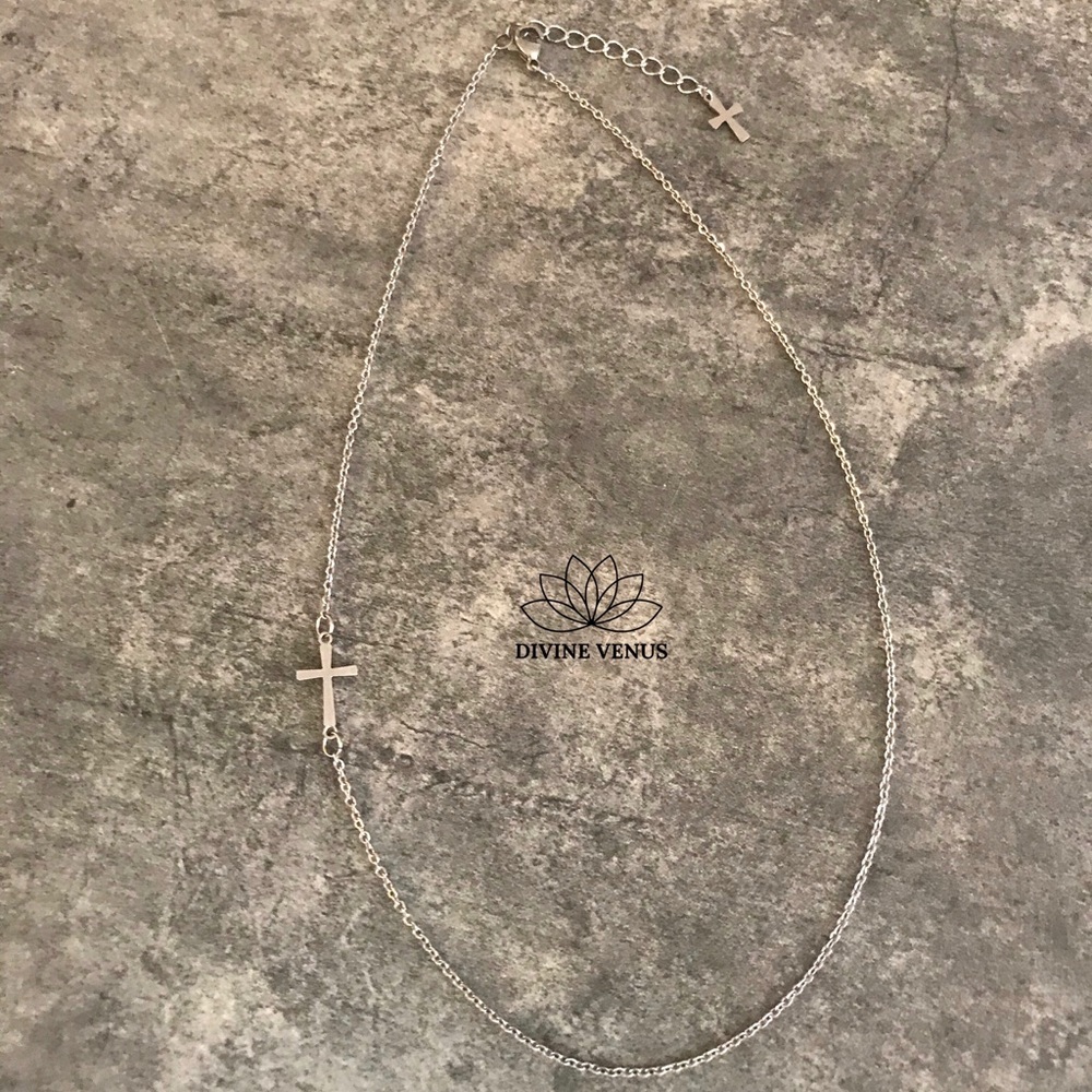 Sideways Cross Necklace - Picture 6 of 8